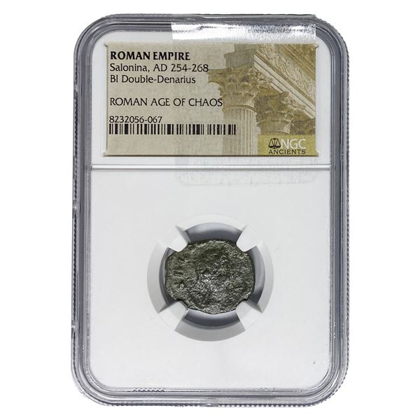 Roman Salonina, AD 254-268 BI Dbl-Denarius NGC