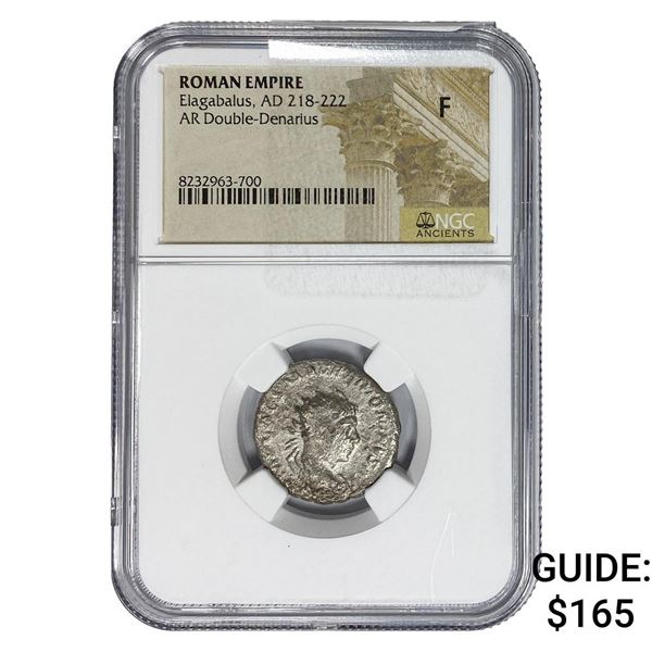 Roman Elagabalus, AD 218-222 Silver Dbl-Denarius NGC