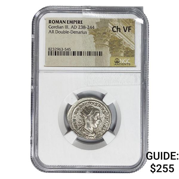 Roman Gordian III, AD 238-244 Silver Dbl-Denarius NGC