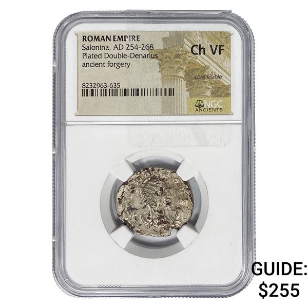 Roman Salonina, AD 254-268 BI Dbl-Denarius NGC