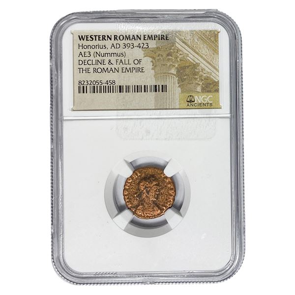 West Roman Honorius, AD 393-423 AE3 Nummus NGC