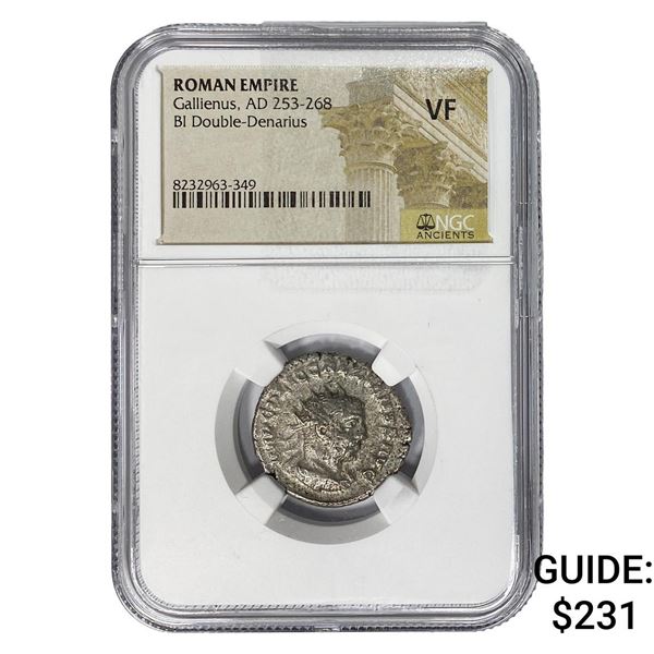 Roman Gallienus, AD 253-268 BI Dbl-Denarius NGC