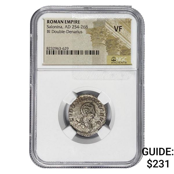 Roman Salonina, AD 254-268 BI Dbl-Denarius NGC