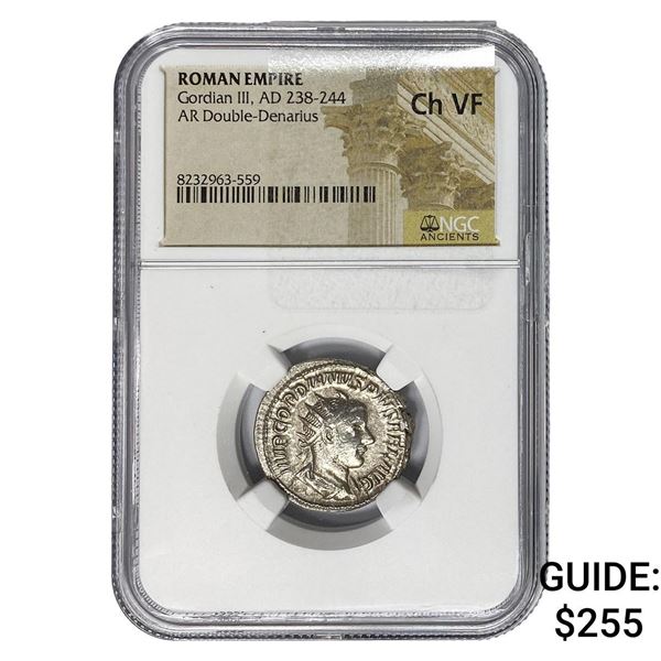 Roman Gordian III, AD 238-244 Silver Dbl-Denarius NGC