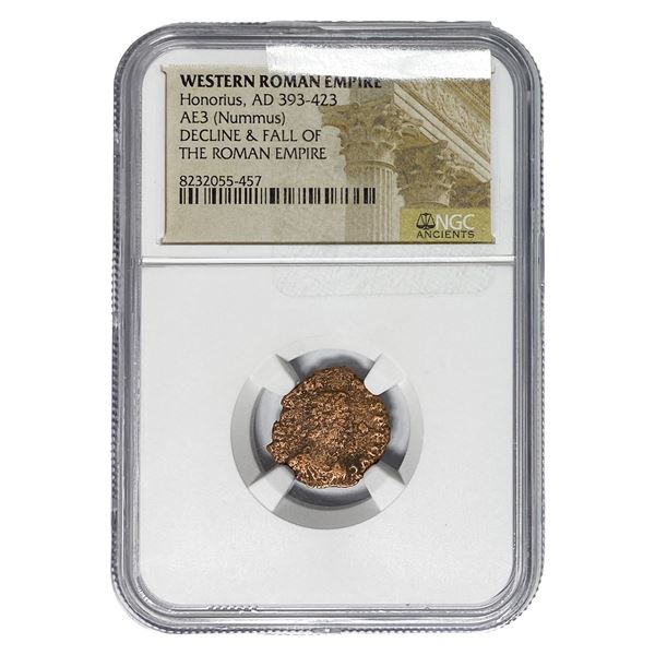 West Roman Honorius, AD 393-423 AE3 Nummus NGC