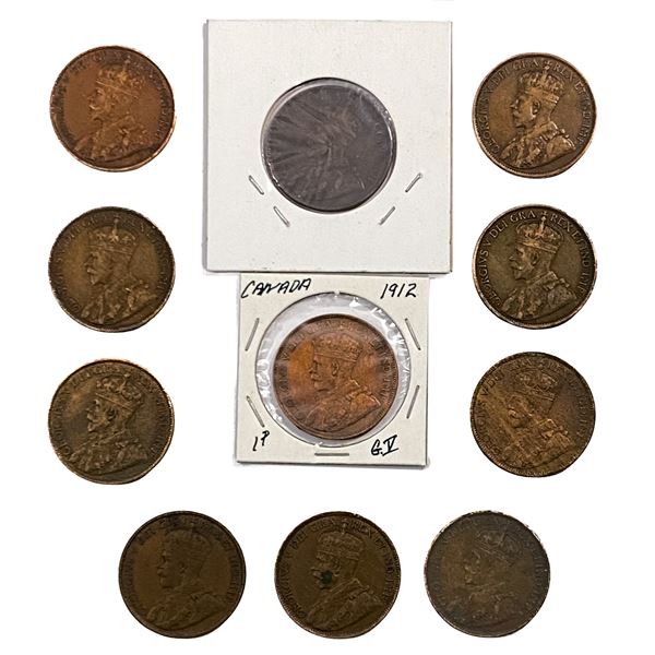 [10 Coins] 1912 Canada 1 Cent