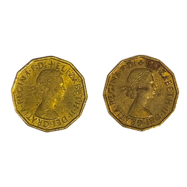 [2 Coins] 1967 Great Britain 3 Pence