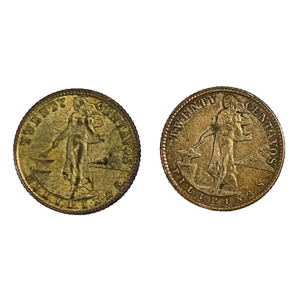 [2 Coins] 1944 Philippines 20 Centavos