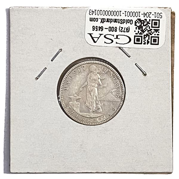 1907S Philippines 20 Centavos