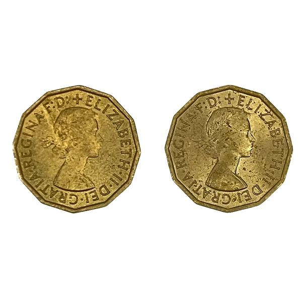[2 Coins] 1967 Great Britain 3 Pence