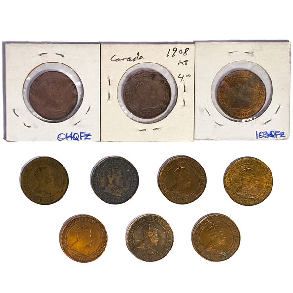 [10 Coins] 1908-1909 Canada Large Cent