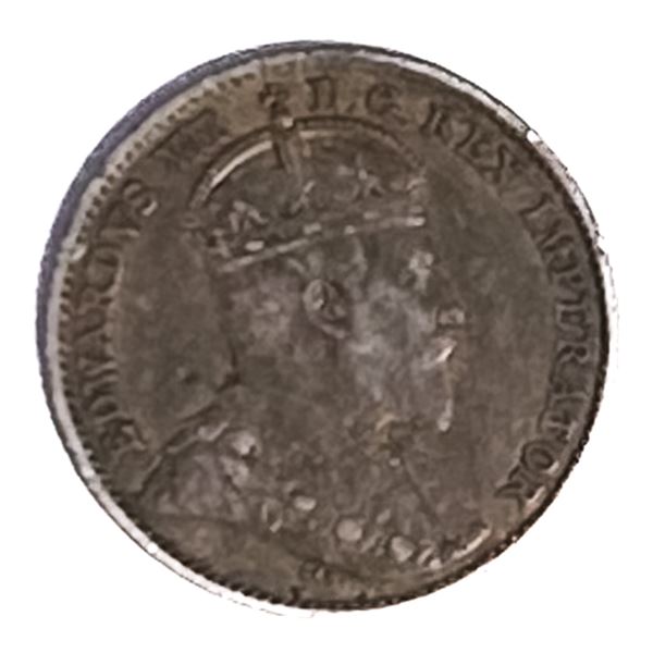 1910 Canada 5 Cents Pointed Leaves