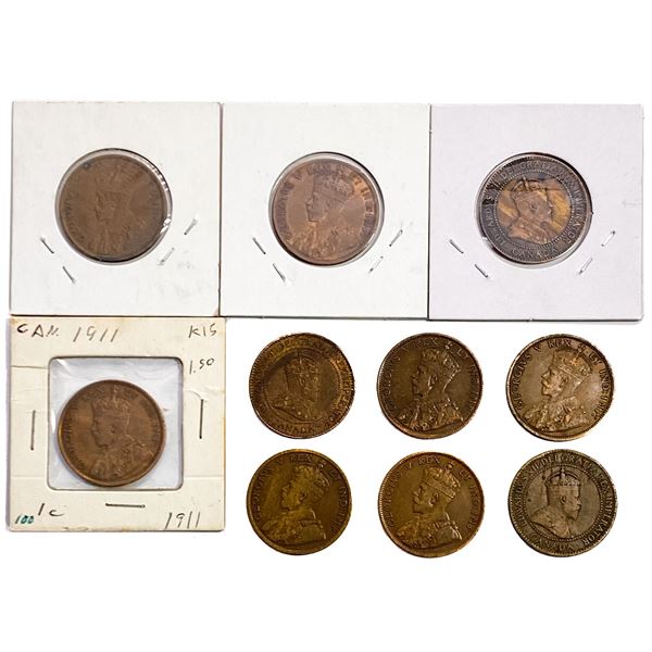 [10 Coins] 1907-1911 Canada Large Cent