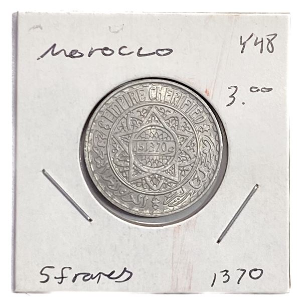 1370 Morocco 5 Francs