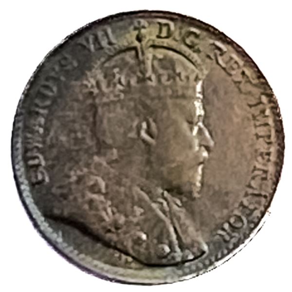 1907 Canada 5 Cents Toned