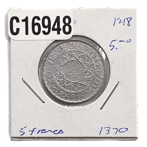 1370 Morocco 5 Francs