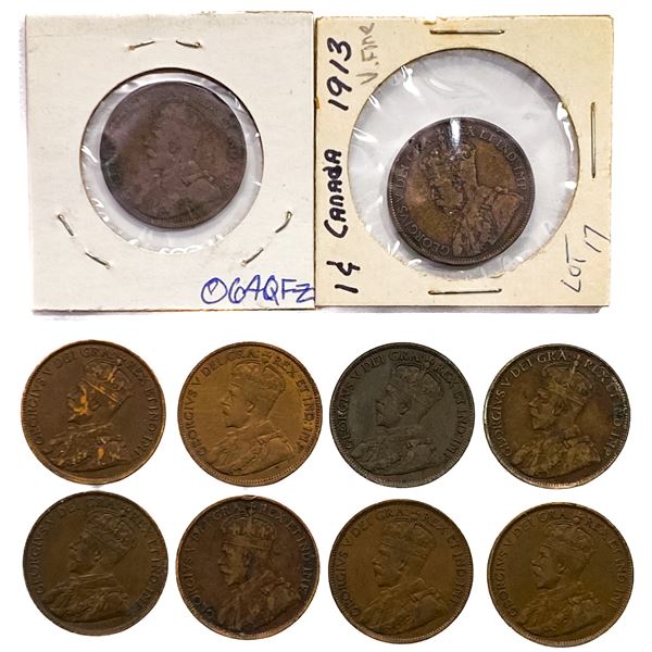 [10 Coins] 1913 Canada 1 Cent