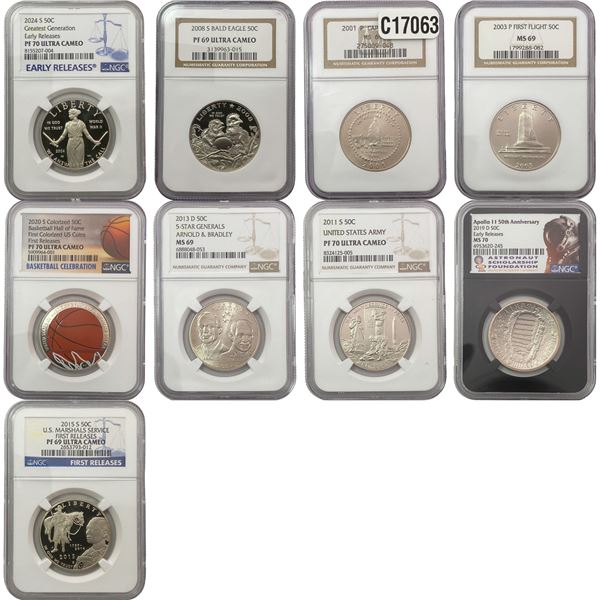 [9 Coins] 2001-2019  NGC PF/MS69-70