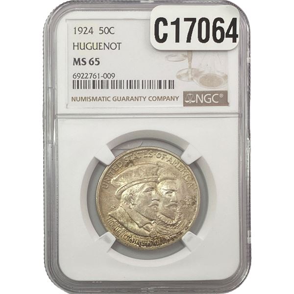 1924 Huguenot Half Dollar NGC MS65