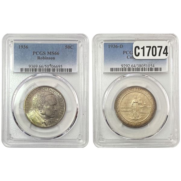 [2 Coins] 1936 Commemerative Coins PCGS MS64-66