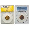 Image 1 : [2 Coins] 1909 VDB Wheat Cent ANACS/PCGS MS65