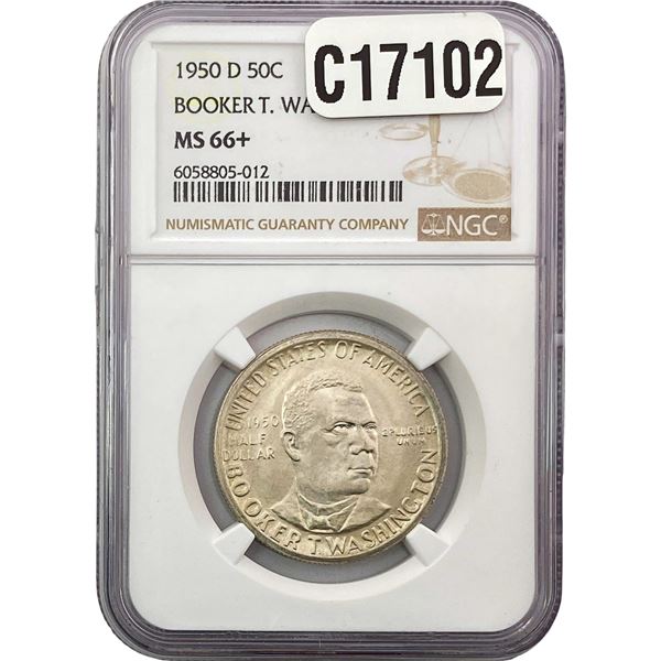 1950 Booker T Half Dollar NGC MS66+