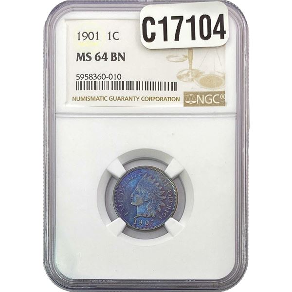 1901 Indian Head Cent NGC MS64 BN