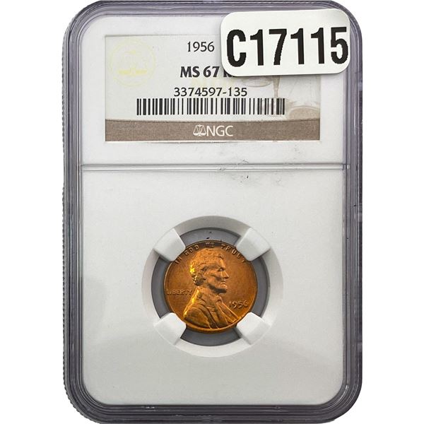 1956 Wheat Cent NGC MS67 RD