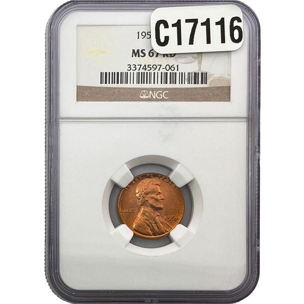 1956 Wheat Cent NGC MS67 RD