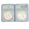Image 1 : [2 Coins] 1923 Silver Peace Dollar PCGS MS64