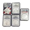 Image 1 : [5 Coins] 2005-2011 Silver Eagle NGC MS69