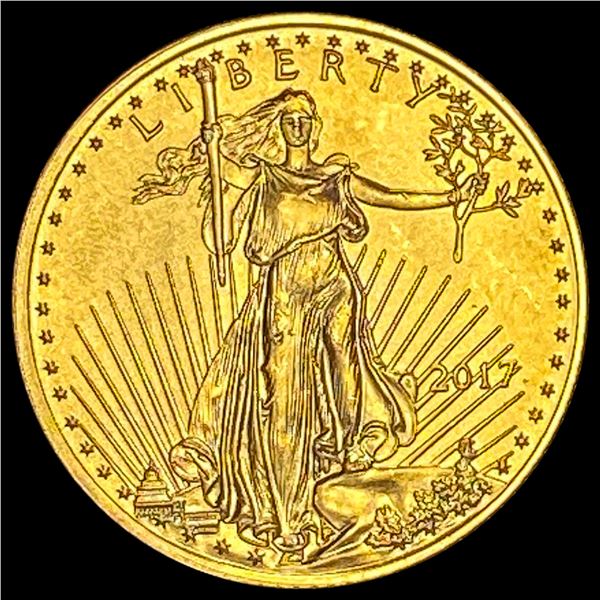 2017 1/10 oz Gold American Eagle $5 SUPERB GEM BU