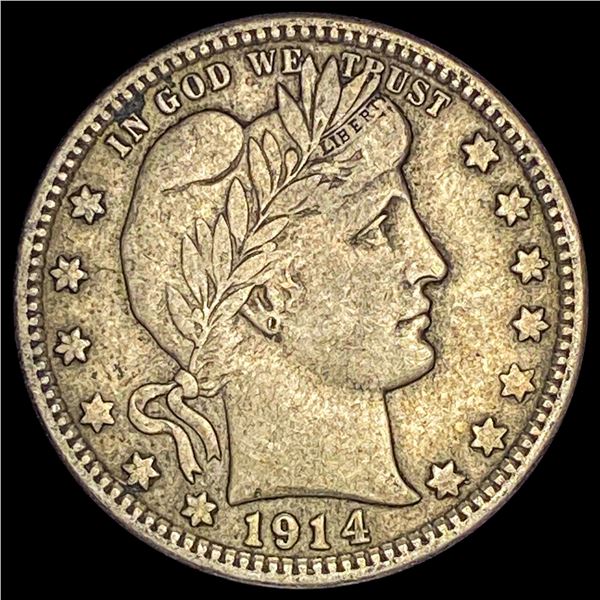 1914 Barber Silver Quarter LIGHTLY CIRCULATED