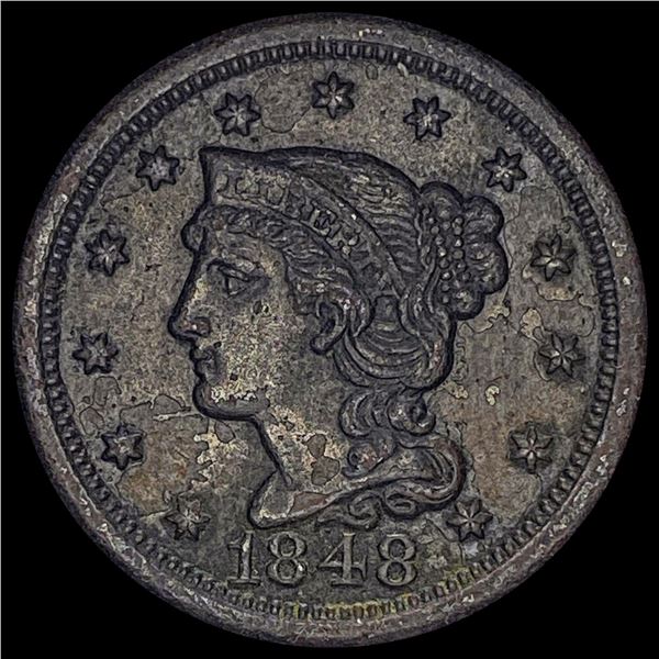 1848 Braided Hair Large Cent NEARLY UNCIRCULATED