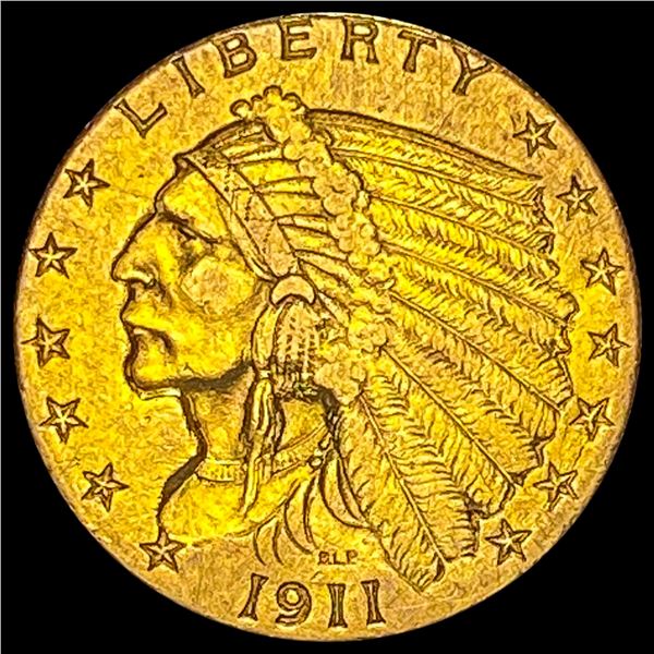 1911 Indian Head Gold $2.50 Quarter Eagle CLOSELY UNCIRCULATED
