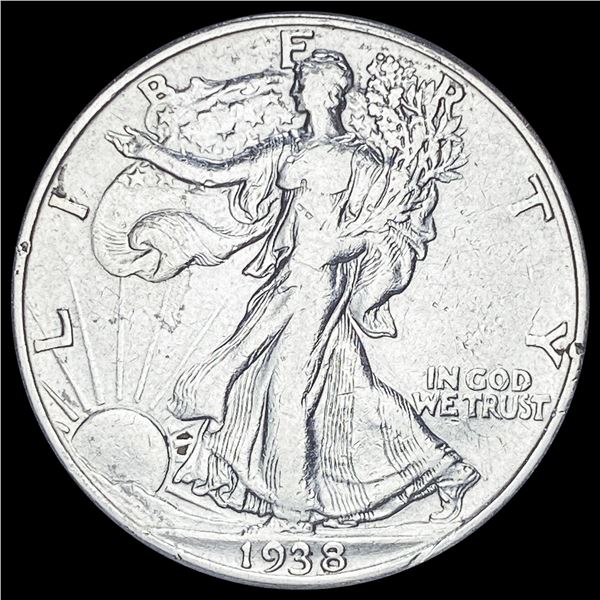 1938-D Silver Walking Liberty Half Dollar NEARLY UNCIRCULATED