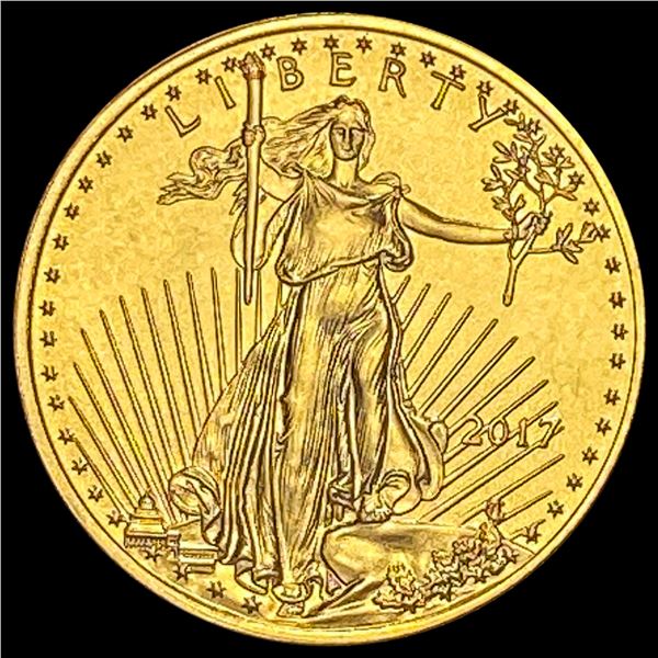 2017 1/10 oz Gold American Eagle $5 SUPERB GEM BU