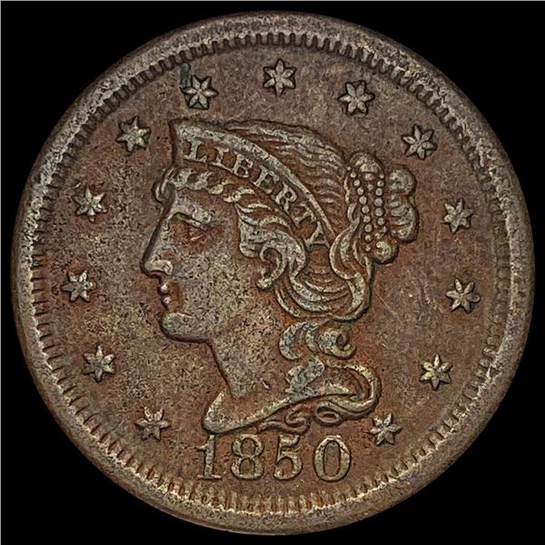 1850 Braided Hair Large Cent NEARLY UNCIRCULATED