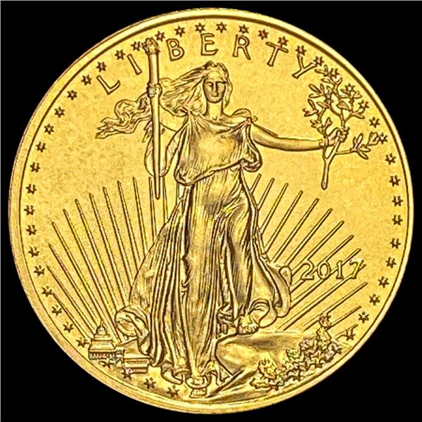 2017-W 1/10 oz Gold American Eagle $5 SUPERB GEM BU