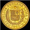 Image 2 : 1962 Peru Gold 1 Libra SUPERB GEM BU