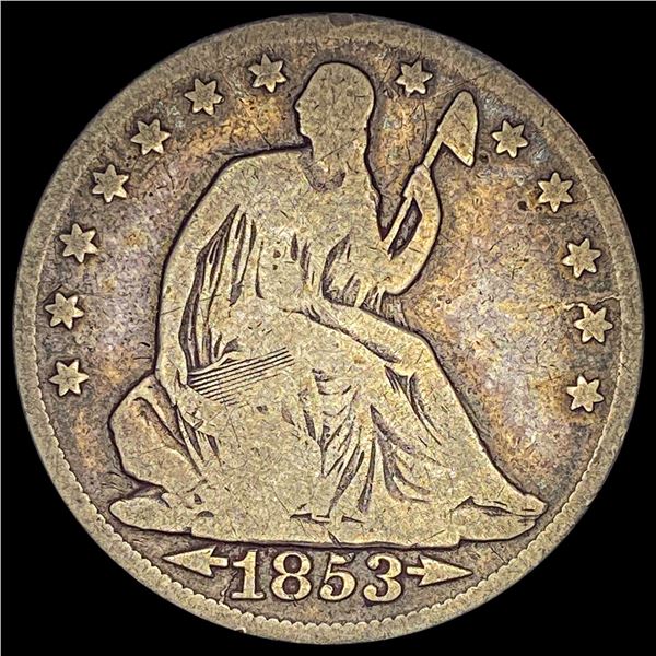 1853-O Silver Seated Liberty Half Dollar NICELY CIRCULATED