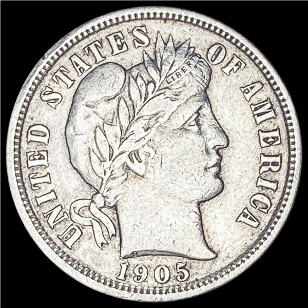 1905-S Silver Barber Dime NEARLY UNCIRCULATED