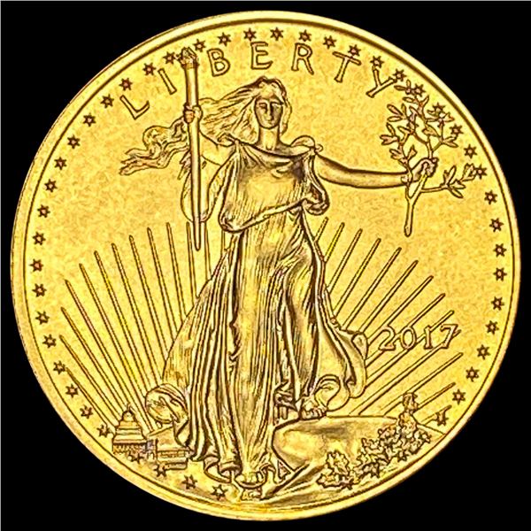 2017 1/10 oz Gold American Eagle $5 SUPERB GEM BU