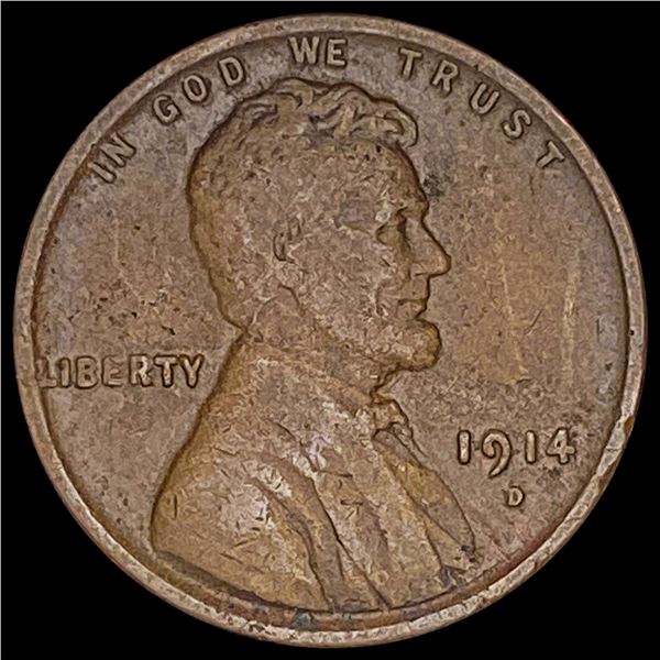 1914-D Lincoln Wheat Cent LIGHTLY CIRCULATED