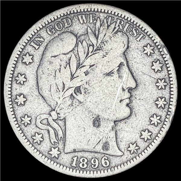 1896-S Silver Barber Half Dollar LIGHTLY CIRCULATED