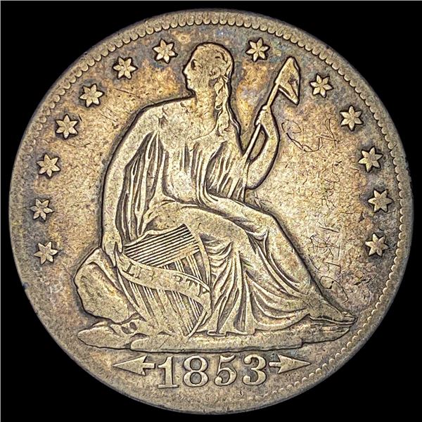 1853-O Silver Seated Liberty Half Dollar LIGHTLY CIRCULATED