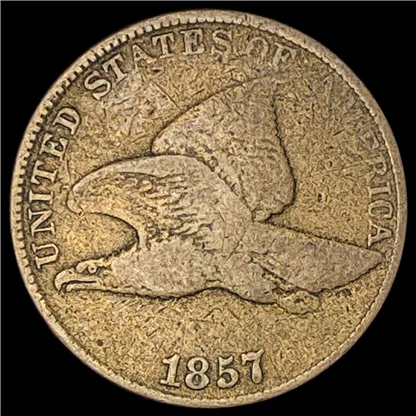 1857 Copper-Nickel Flying Eagle Cent NICELY CIRCULATED