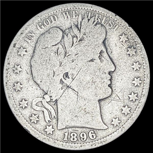 1896-S Silver Barber Half Dollar NICELY CIRCULATED