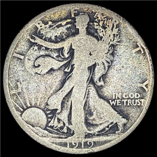 1919-D Silver Walking Liberty Half Dollar NICELY CIRCULATED