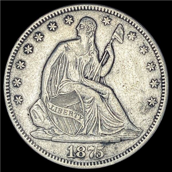1875 Seated Liberty Half Dollar NEARLY UNCIRCULATED